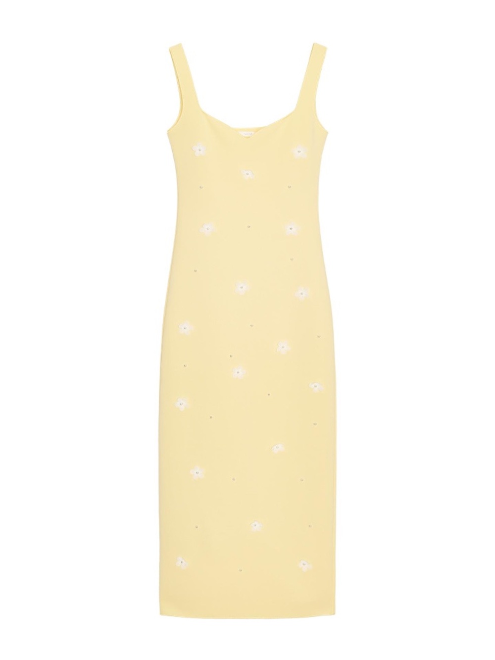 Zara Yellow Floral Stretch Dress Size L